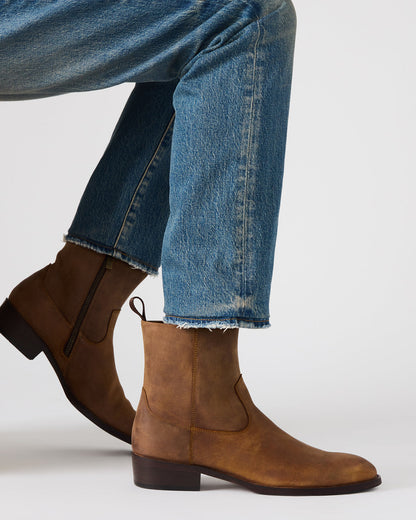 HENDRIK Tan Leather Men's Ankle Boot | Steve Madden Hot Sale