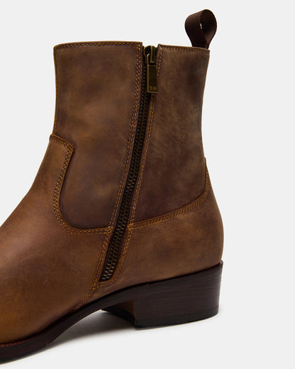 HENDRIK Tan Leather Men's Ankle Boot | Steve Madden Hot Sale