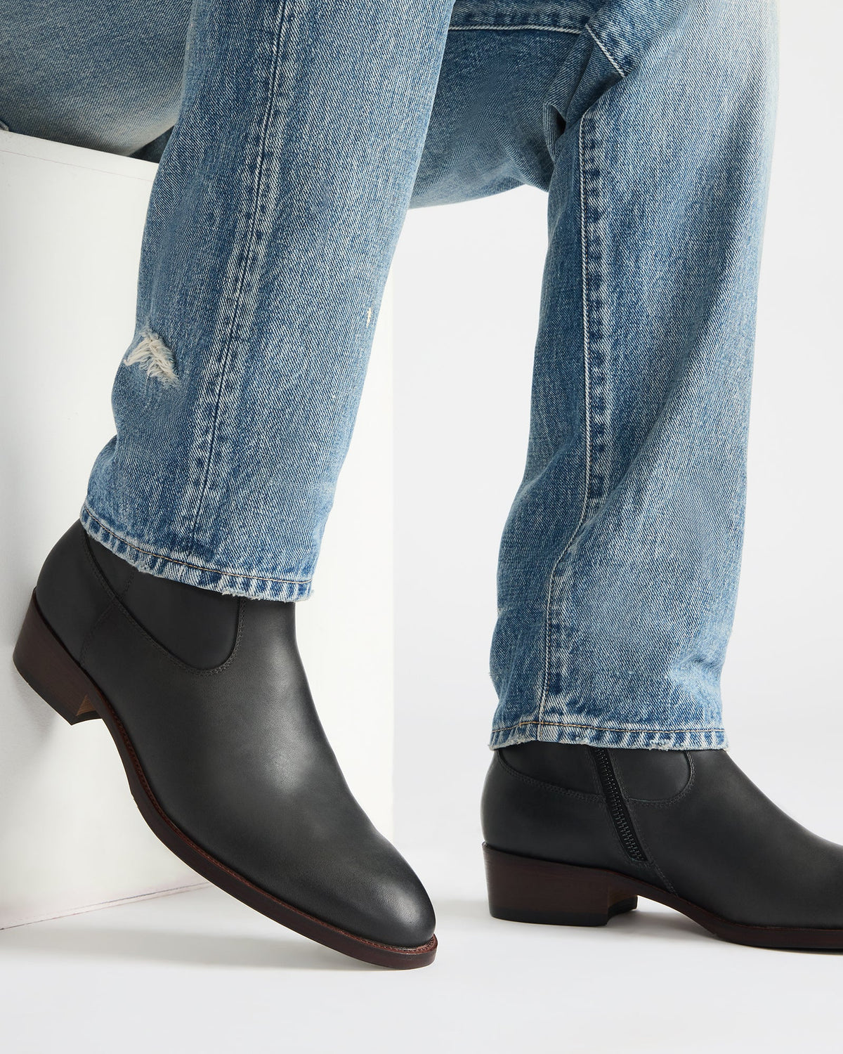 HENDRIK Black Leather Men's Ankle Boot | Steve Madden Hot Sale