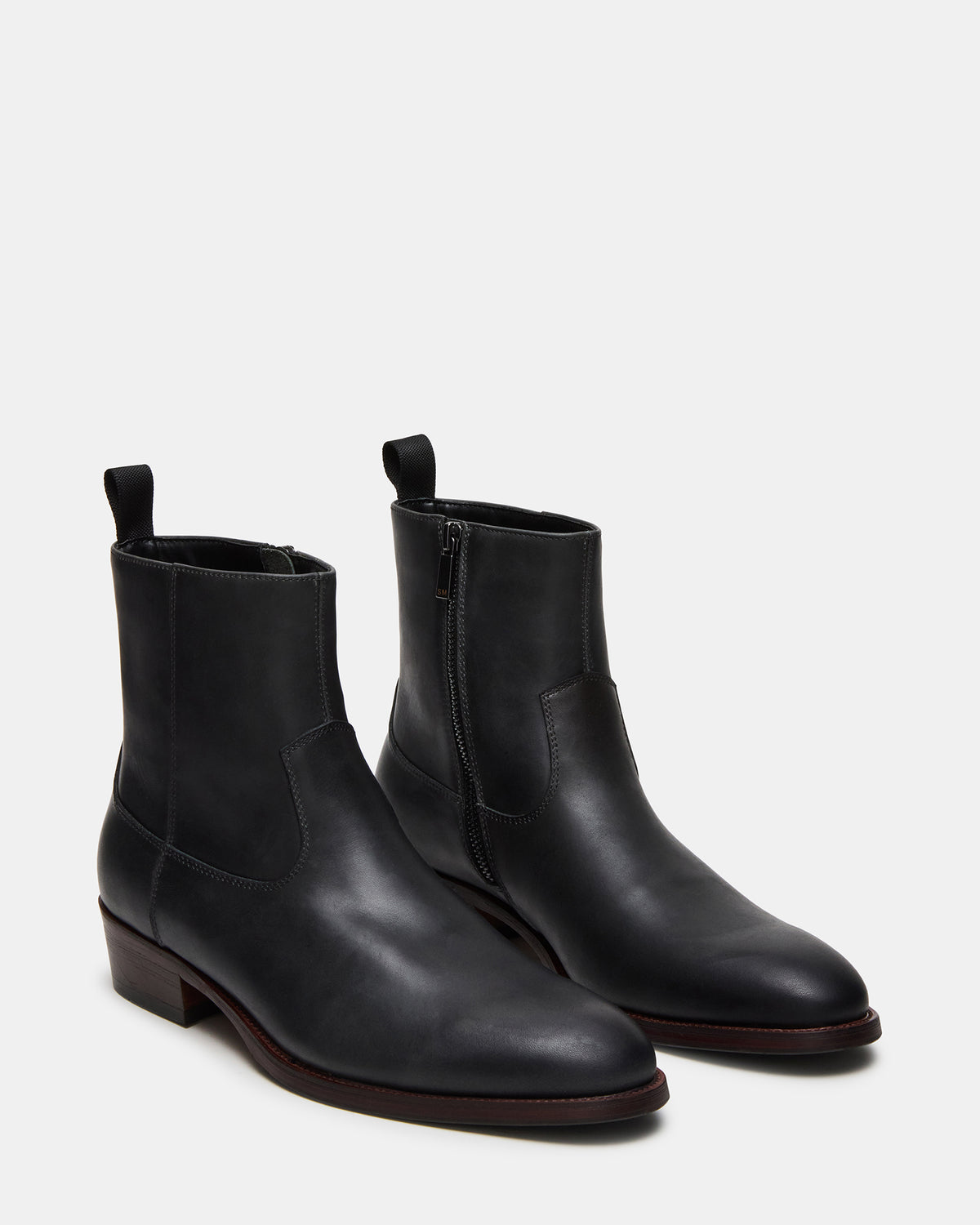 HENDRIK Black Leather Men's Ankle Boot | Steve Madden Hot Sale