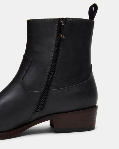 HENDRIK Black Leather Men's Ankle Boot | Steve Madden Hot Sale