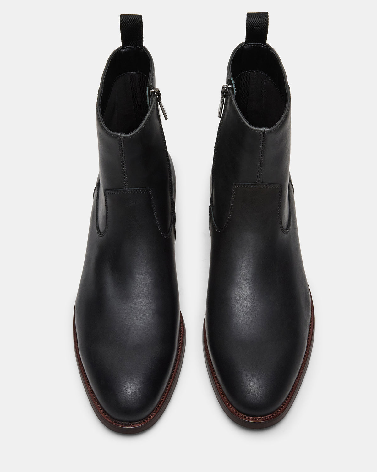 HENDRIK Black Leather Men's Ankle Boot | Steve Madden Hot Sale