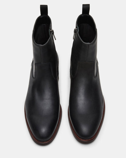 HENDRIK Black Leather Men's Ankle Boot | Steve Madden Hot Sale