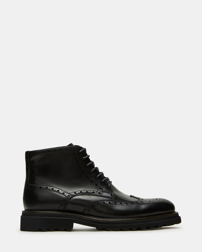KODA Black Leather Lace-Up Men's Ankle Boot | Steve Madden Best Seller