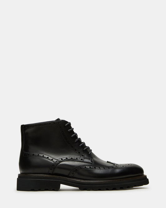 KODA Black Leather Lace-Up Men's Ankle Boot | Steve Madden Best Seller
