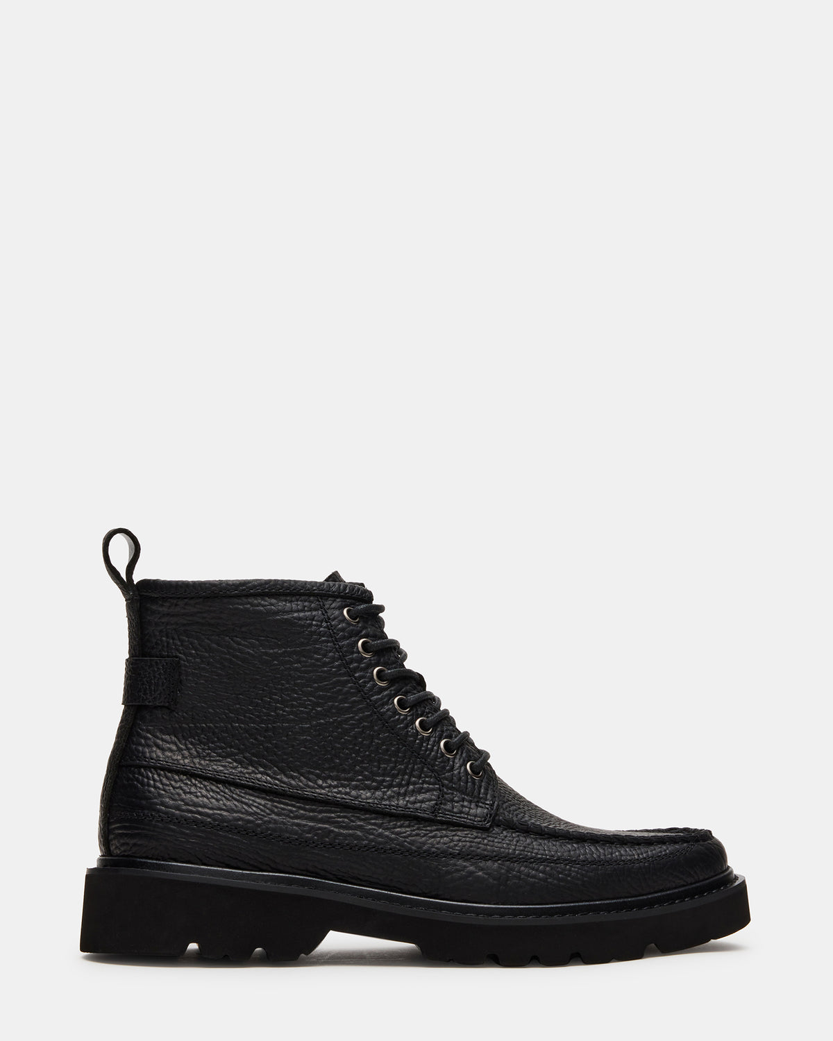 DAEL Black Leather Lace-Up Men's Ankle Boot | Steve Madden Recommended