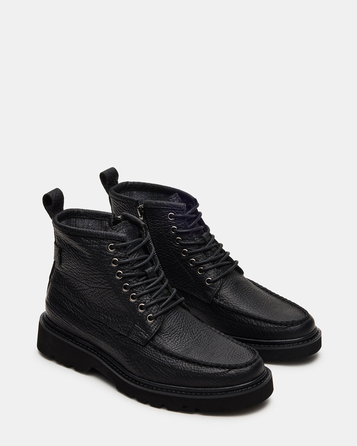 DAEL Black Leather Lace-Up Men's Ankle Boot | Steve Madden Recommended