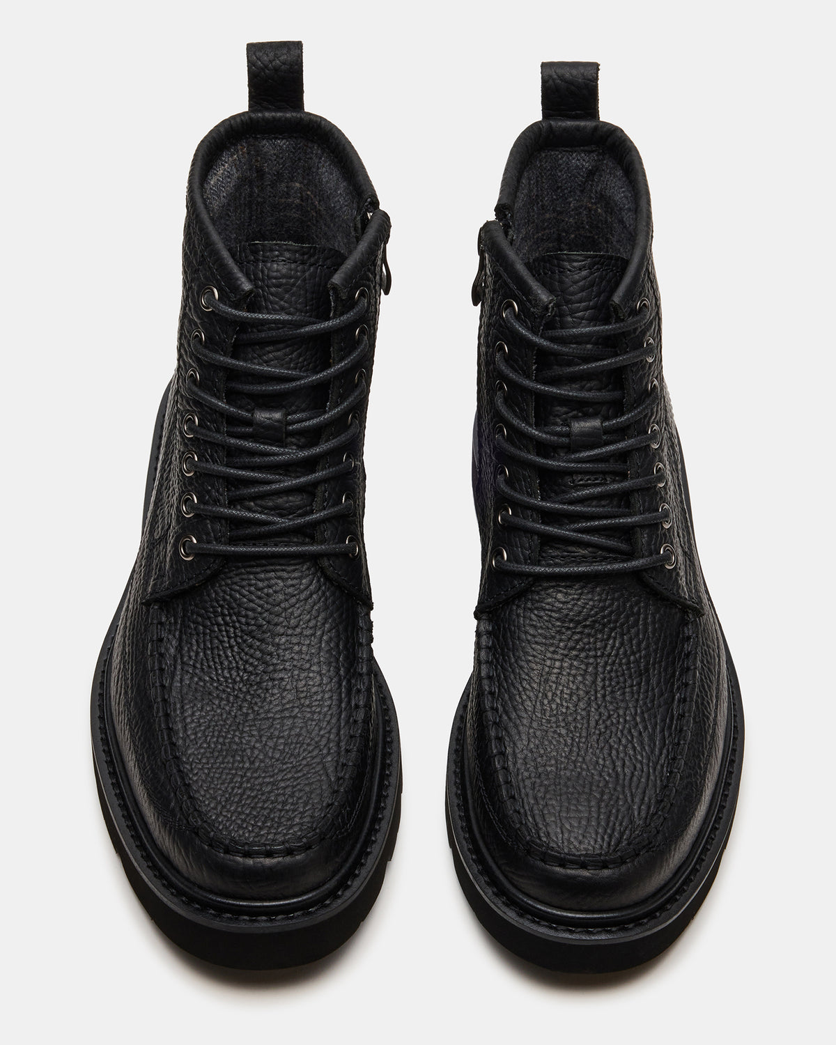 DAEL Black Leather Lace-Up Men's Ankle Boot | Steve Madden Recommended