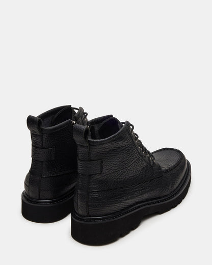 DAEL Black Leather Lace-Up Men's Ankle Boot | Steve Madden Recommended