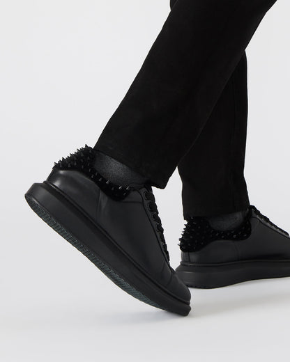 FROSTING Black Velvet Men's Low-Top Lace-Up Sneaker | Steve Madden Recommended