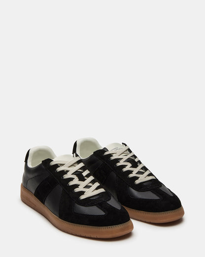 DIXON Black Leather Low-Top Panel Men's Sneaker | Steve Madden Featured