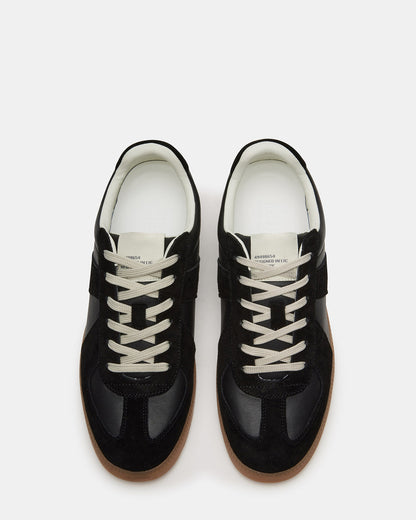 DIXON Black Leather Low-Top Panel Men's Sneaker | Steve Madden Featured