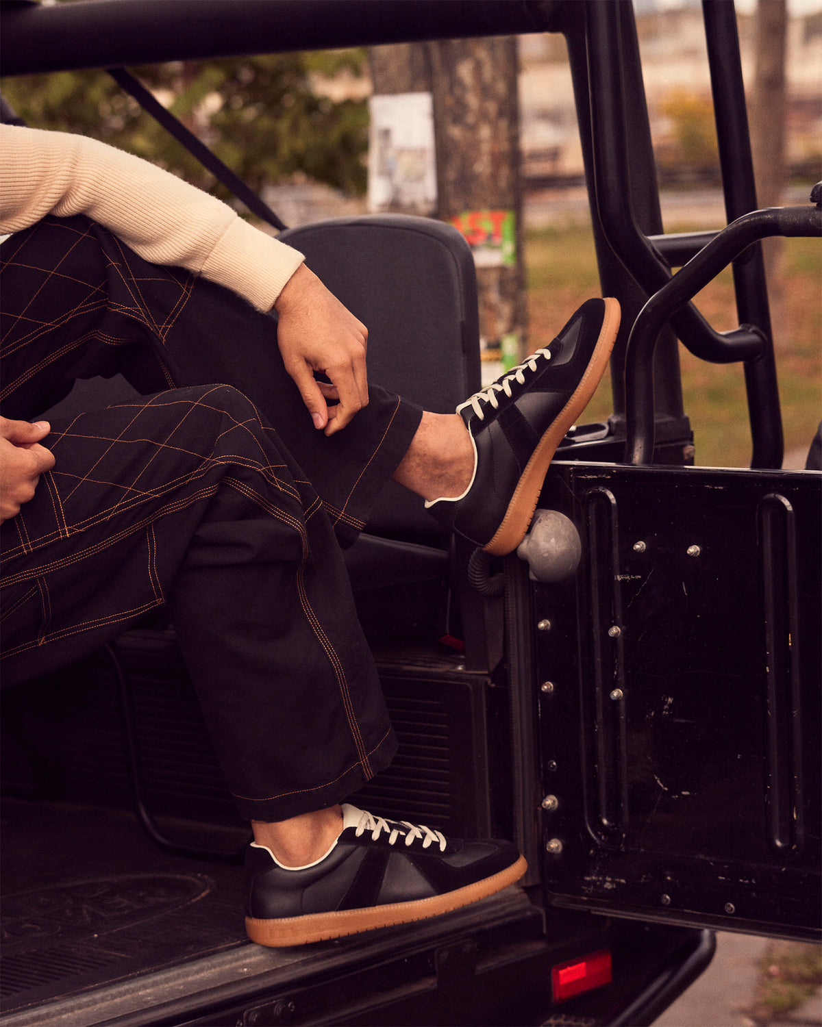 DIXON Black Leather Low-Top Panel Men's Sneaker | Steve Madden Featured