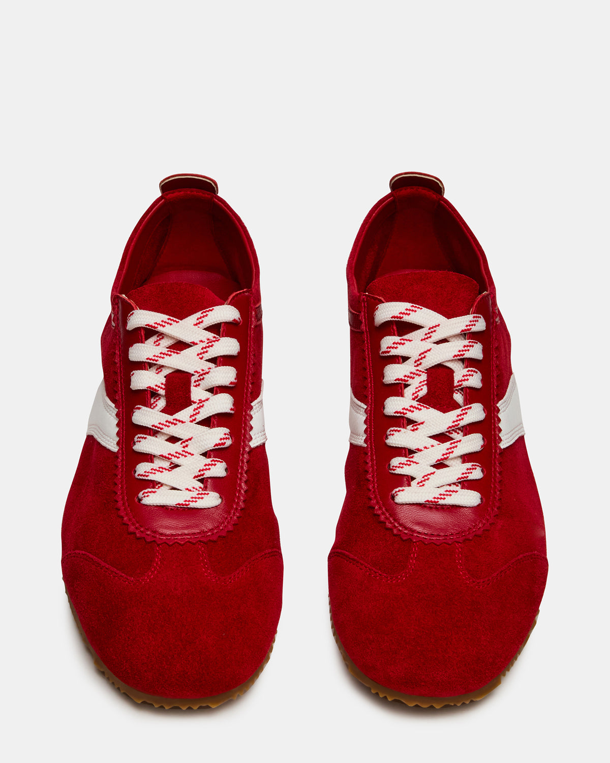 JUNA Red Low-Top Lace-Up Stripe Men's Sneaker | Steve Madden New