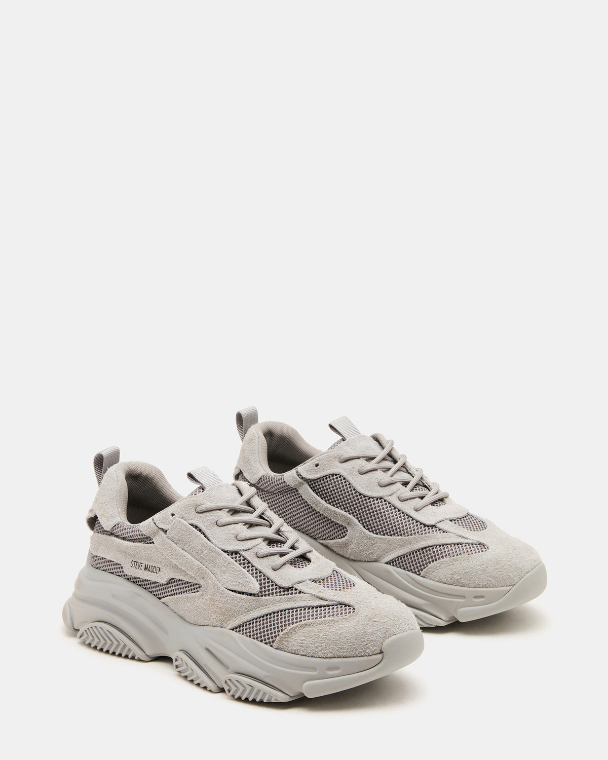 POSSESS Grey Suede Low-Top Lace-Up Men's Sneaker | Steve Madden Popular