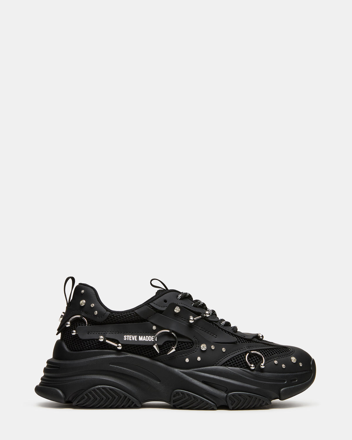 PIERCED Black Low-Top Lace-Up Men's Sneaker | Steve Madden Value