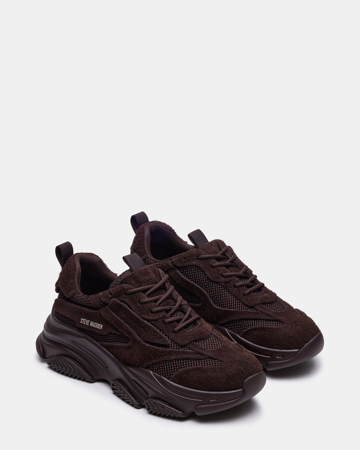 POSSESS Brown Suede Low-Top Lace-Up Men's Sneaker | Steve Madden Top Pick