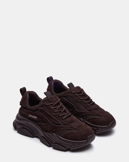 POSSESS Brown Suede Low-Top Lace-Up Men's Sneaker | Steve Madden Top Pick