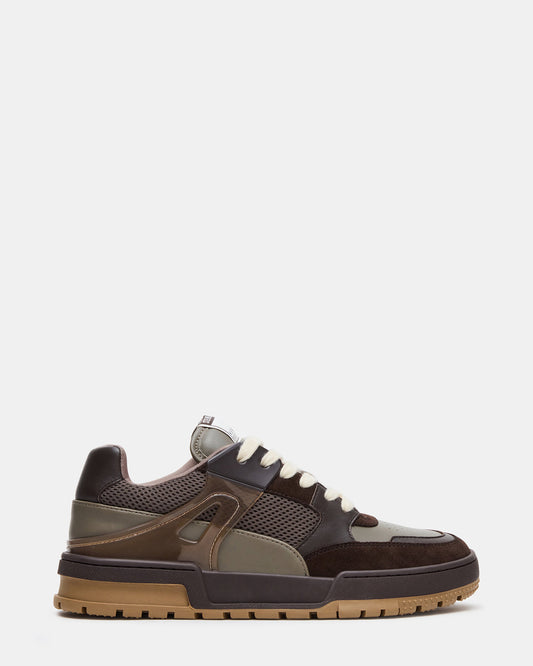 SANCHEZ Brown Multi Low-Top Lace-Up Men's Sneaker | Steve Madden Sale