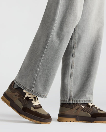 SANCHEZ Brown Multi Low-Top Lace-Up Men's Sneaker | Steve Madden Sale
