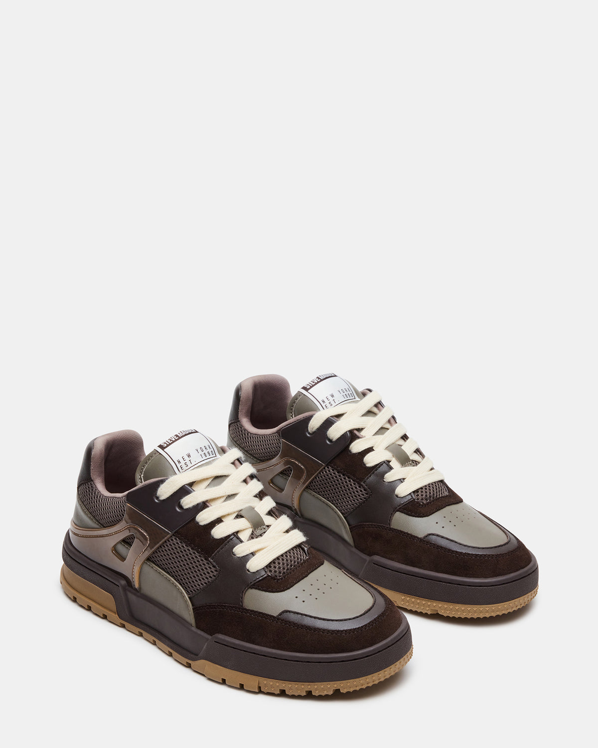 SANCHEZ Brown Multi Low-Top Lace-Up Men's Sneaker | Steve Madden Sale