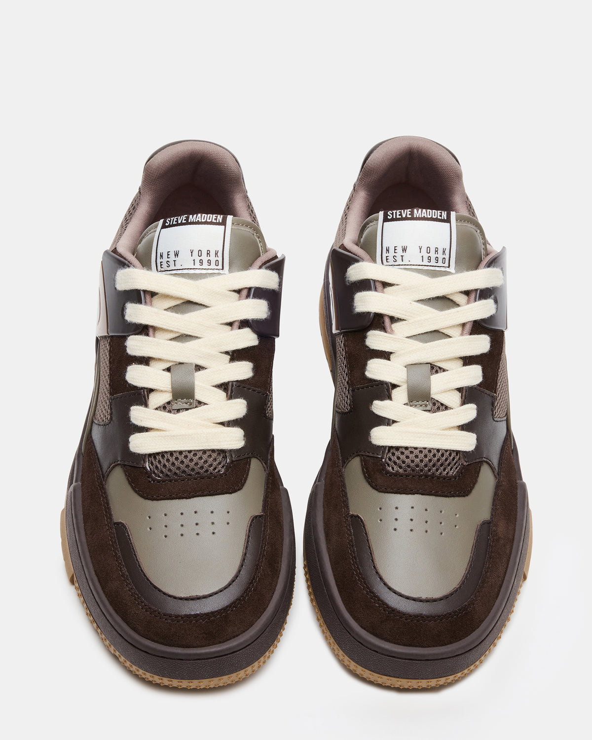 SANCHEZ Brown Multi Low-Top Lace-Up Men's Sneaker | Steve Madden Sale