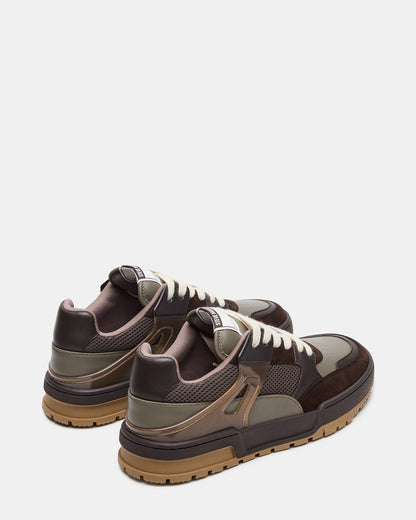 SANCHEZ Brown Multi Low-Top Lace-Up Men's Sneaker | Steve Madden Sale