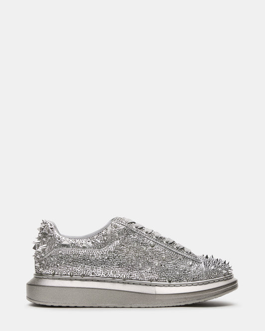ICEBOX Pewter Metallic Men's Low-Top Lace-Up Sneaker | Steve Madden Exclusive