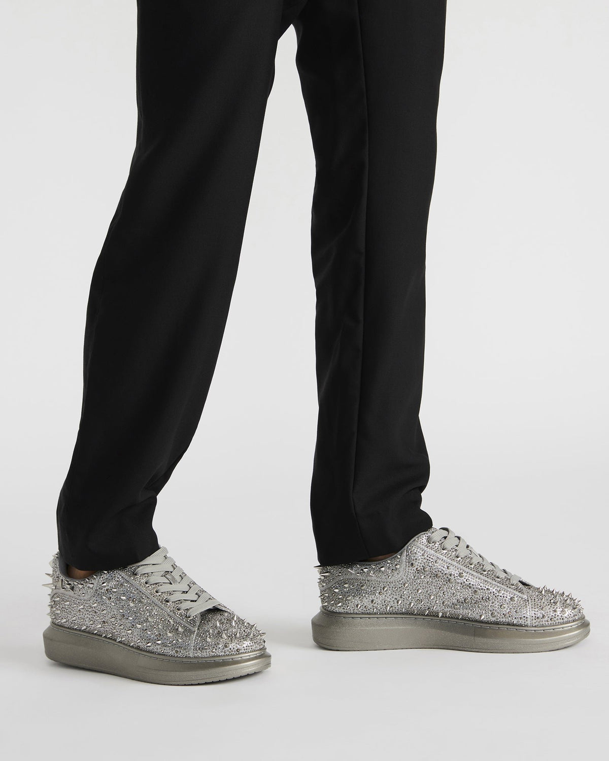 ICEBOX Pewter Metallic Men's Low-Top Lace-Up Sneaker | Steve Madden Exclusive
