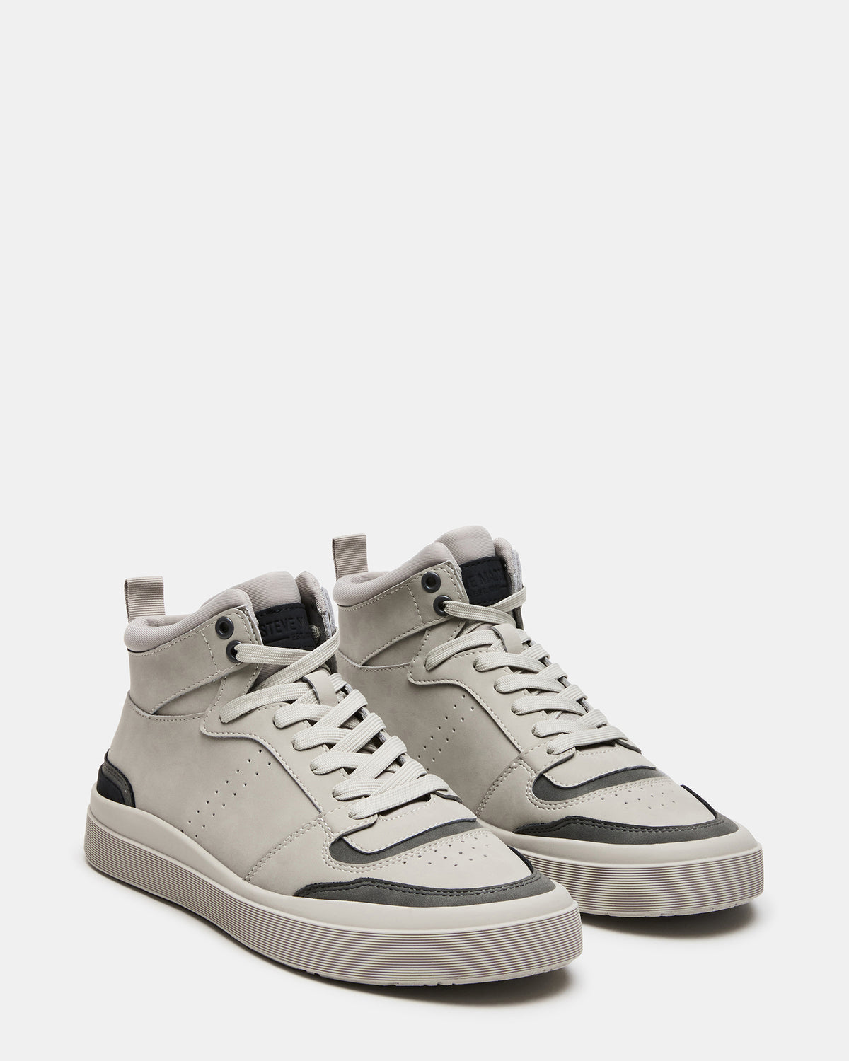 DERICK Light Grey Men's Lace-Up High-Top Sneakers | Steve Madden Deals