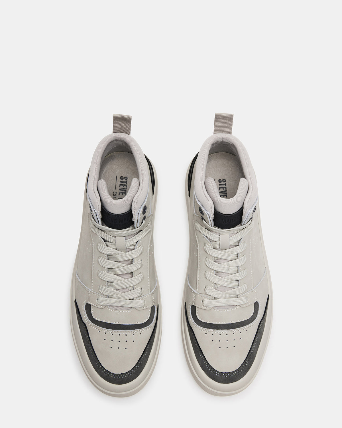 DERICK Light Grey Men's Lace-Up High-Top Sneakers | Steve Madden Deals