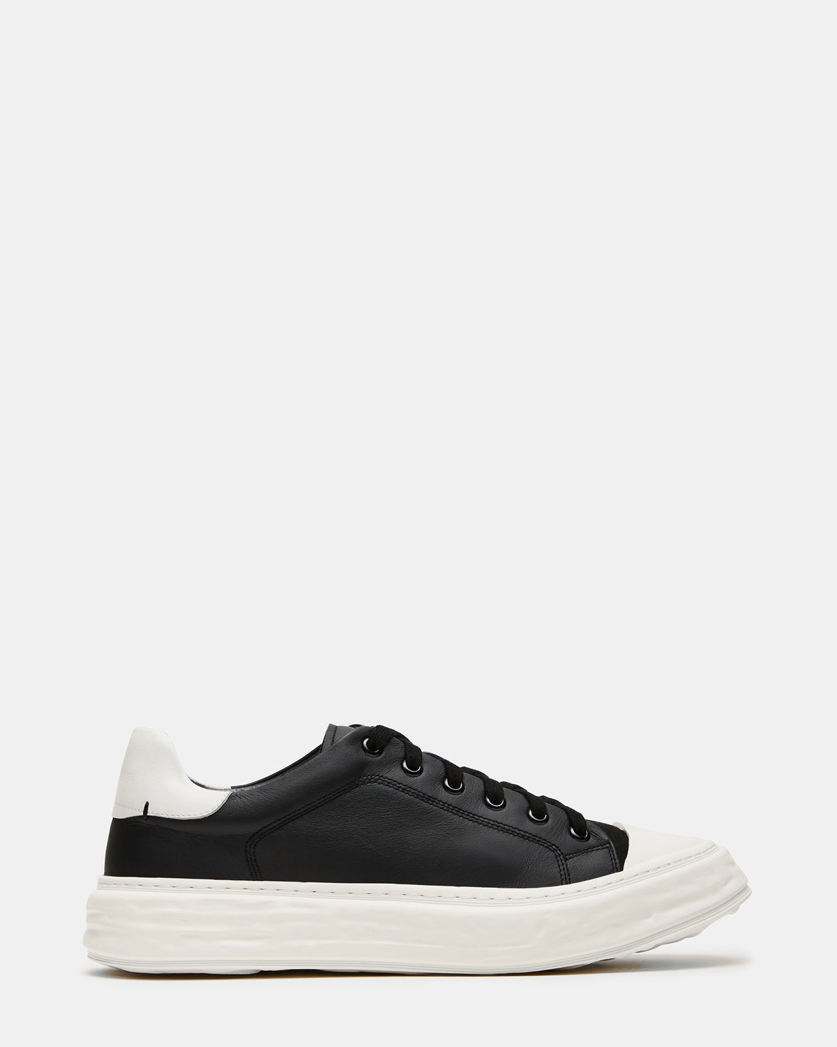 MACRAE Black Leather Men's Low-Top Fashion Sneaker | Steve Madden Recommended