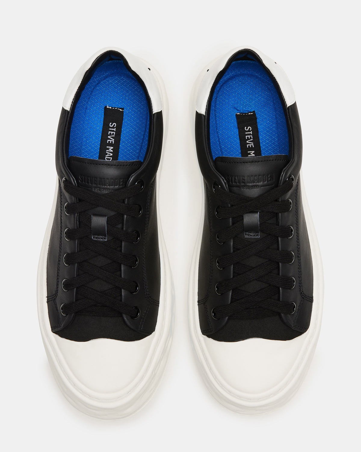 MACRAE Black Leather Men's Low-Top Fashion Sneaker | Steve Madden Recommended
