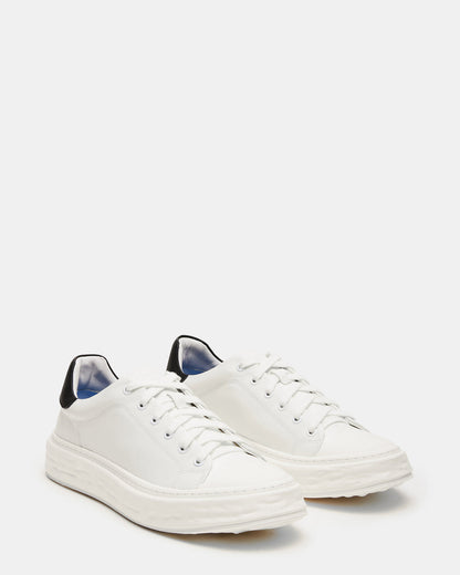 MACRAE White Leather Men's Low-Top Fashion Sneaker | Steve Madden Customer Favorite