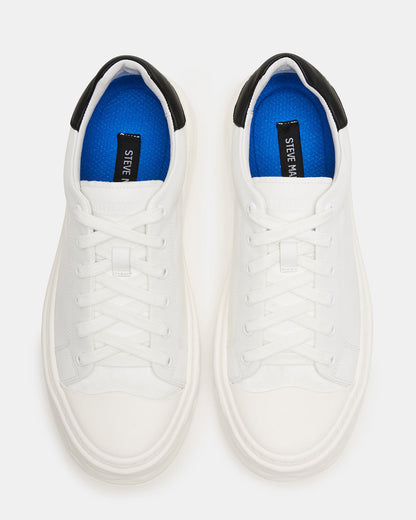 MACRAE White Leather Men's Low-Top Fashion Sneaker | Steve Madden Customer Favorite
