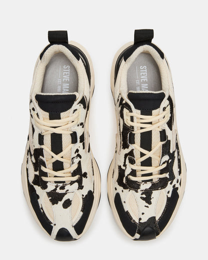 SALVADOR Black/White Low-Top Lace-Up Men's Sneaker | Steve Madden Quality