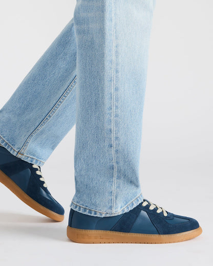 DIXON Navy Suede Low-Top Panel Men's Sneaker | Steve Madden Exclusive