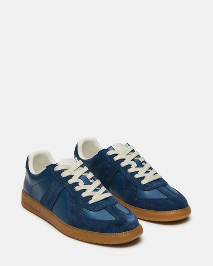 DIXON Navy Suede Low-Top Panel Men's Sneaker | Steve Madden Exclusive