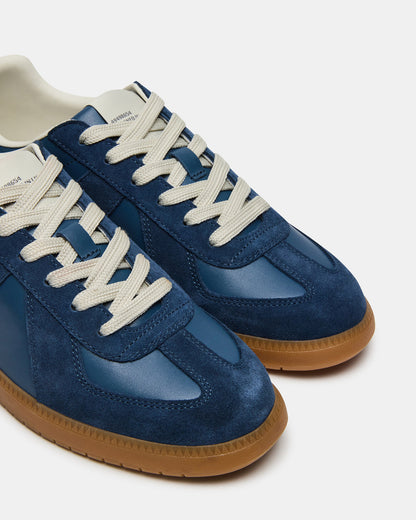 DIXON Navy Suede Low-Top Panel Men's Sneaker | Steve Madden Exclusive