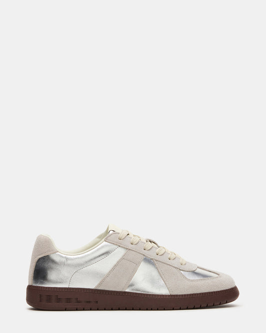 DIXON Silver Low-Top Panel Men's Sneaker | Steve Madden Signature