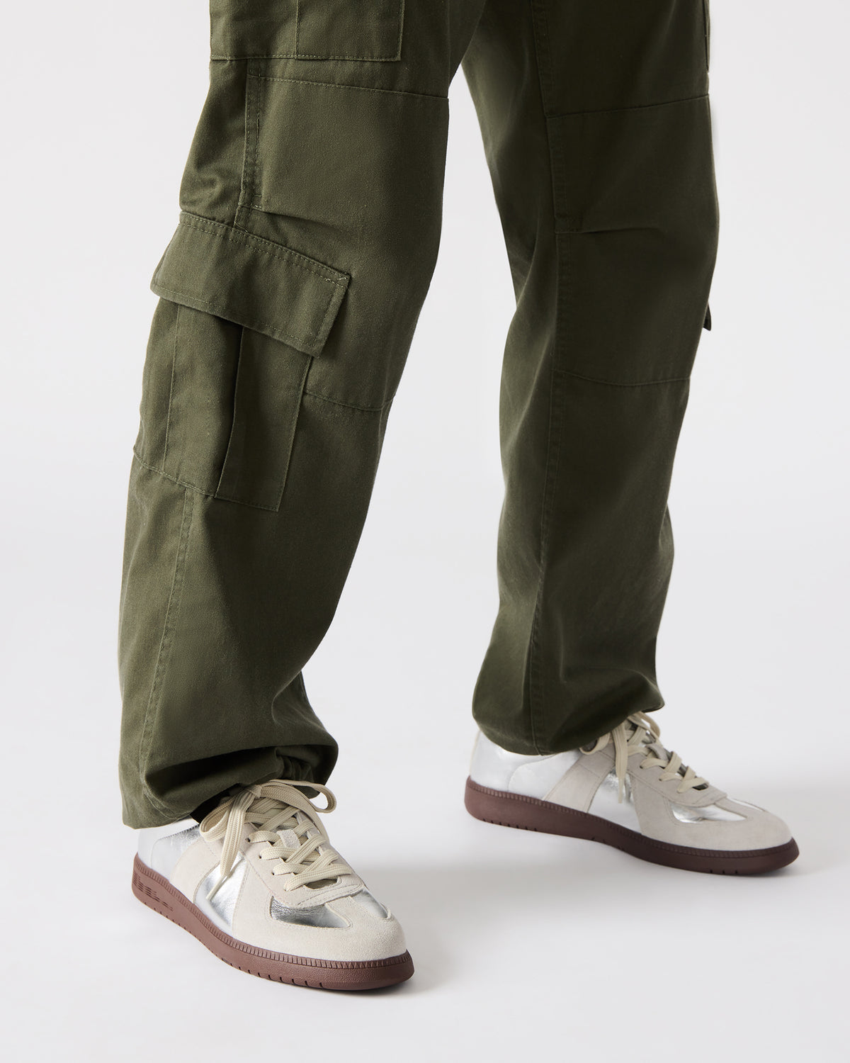 DIXON Silver Low-Top Panel Men's Sneaker | Steve Madden Signature