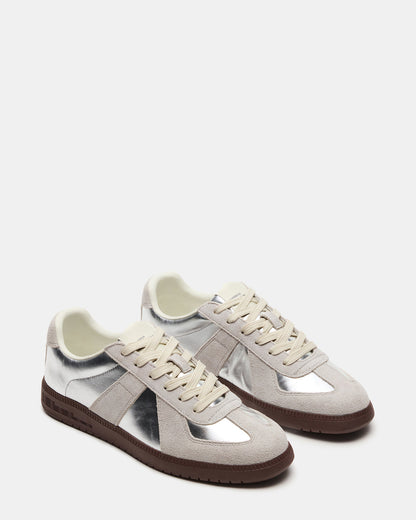 DIXON Silver Low-Top Panel Men's Sneaker | Steve Madden Signature