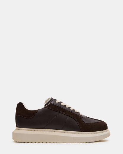 MINOU Brown Leather Low-Top Lace-Up Men's Sneaker | Steve Madden Trending