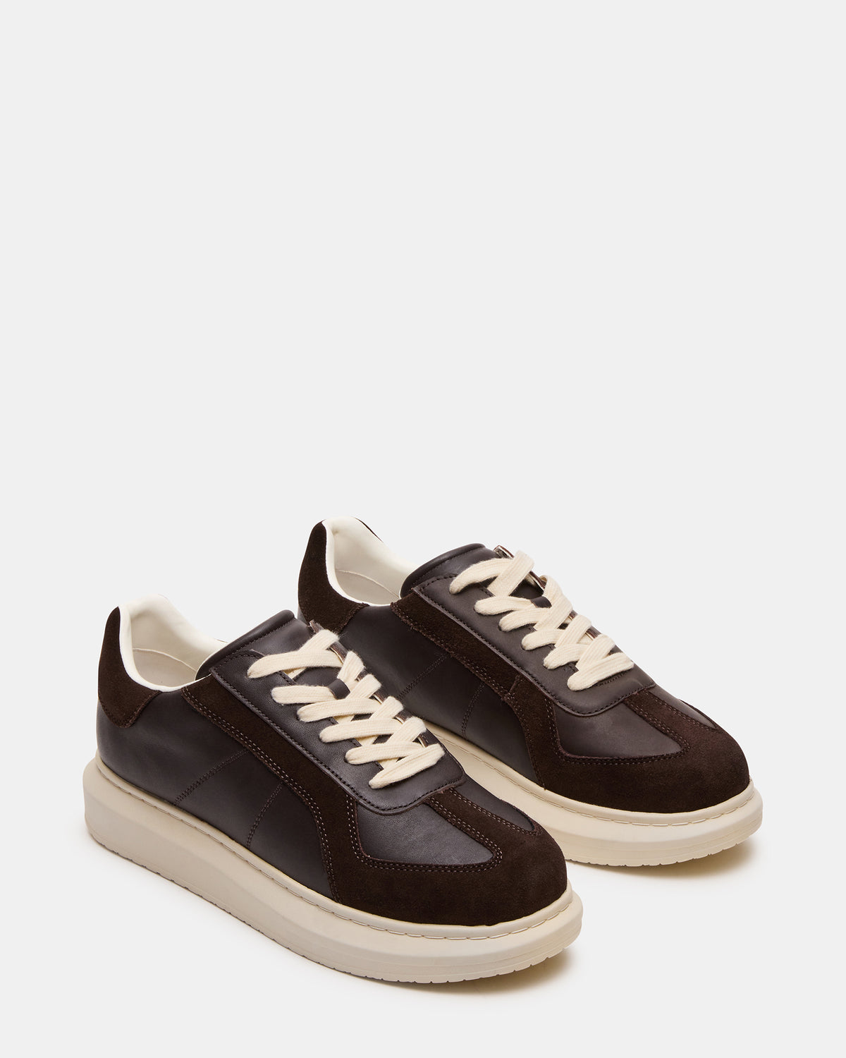MINOU Brown Leather Low-Top Lace-Up Men's Sneaker | Steve Madden Trending