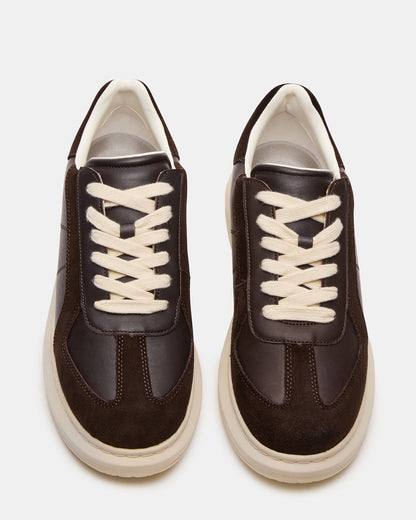 MINOU Brown Leather Low-Top Lace-Up Men's Sneaker | Steve Madden Trending
