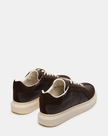 MINOU Brown Leather Low-Top Lace-Up Men's Sneaker | Steve Madden Trending