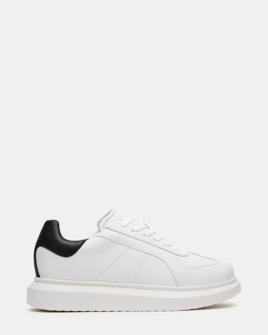 MINOU White/Black Low-Top Lace-Up Men's Sneaker | Steve Madden Trending