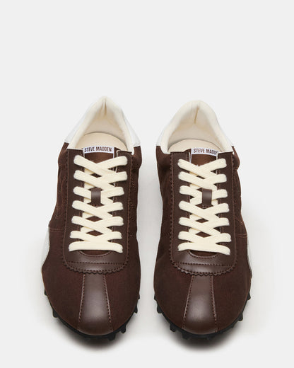 PUZZLE Brown Low-Top Lace-Up Men's Sneaker | Steve Madden Exclusive