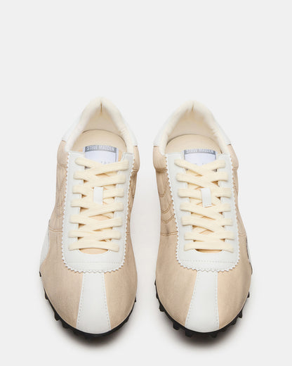 PUZZLE Cream Low-Top Lace-Up Men's Sneaker | Steve Madden Customer Favorite