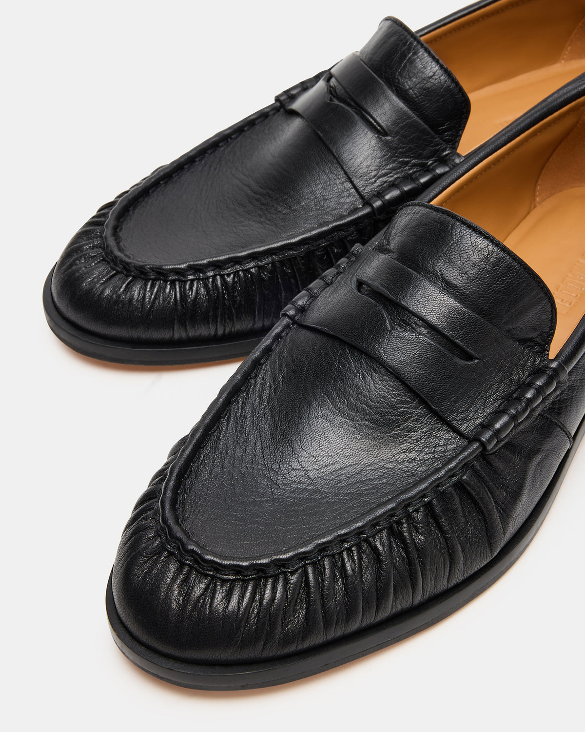 QUINCEY Black Leather Slip-On Men's Loafer | Steve Madden Classic